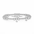 Detailansicht eines silbernen Edelstahl-Perlenarmbands mit 6 mm und 4 mm Perlen - 4+6mm钢色