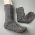 Dicke Merino-Woll-Wadenstrümpfe für Damen und Herren, warme Thermosocken für Herbst und Winter. - Einheitsgröße / Dunkelgrau