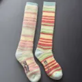 Merino wool ski socks detail, colorful striped thick thermal socks for outdoor sports. - 36-42 / Multicolor 5
