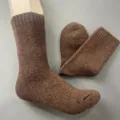 Damen Herren Merinowolle Socken Thermisch Dick Warm Winter Einfarbig Mittelhoch Detail - Einheitsgröße / Braun