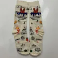 Retro cartoon forest style cotton mid-tube socks, cute vintage casual hosiery for women. - Style 8