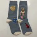 Vintage fairy tale cartoon cotton mid-tube socks for women, retro cute aesthetic detailed design. - Style 14