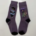 Vintage black cat embroidered cotton mid-tube socks forest style cute casual women socks new - Style 3