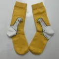 Cute yellow cartoon duck crew socks for women, soft cotton casual hosiery fashion daily wear. - Style 4