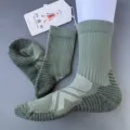 Green Merino Wool Mid-Calf Hiking Socks, Thermal Cushioned Athletic Socks for Outdoor Sports - 36-41 (S) / Green