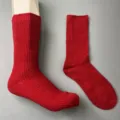 Red merino wool socks detail, ribbed knit texture, comfortable winter thermal hosiery. - 36-40 / Red 8