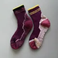 Detailed view of thick merino wool thermal socks with cushioned sole, ideal for outdoor sports. - 36-42 / 5