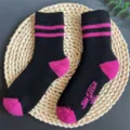 Women thick thermal merino wool socks with striped design winter cozy warm casual wear - 35-40 / Style 9