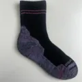 Merino wool thermal hiking socks black purple winter outdoor sports thick loop pile crew sock - 36-42 / 9