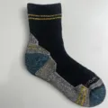 Thickened merino wool outdoor sports thermal crew socks for hiking and skiing, black grey. - 36-42 / 15