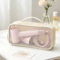 Borsa da viaggio per asciugacapelli e strumenti per lo styling con finestra a rete - Beige