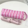 Grande borsa da viaggio a righe rosa per asciugacapelli con ferro arricciacapelli rosa - Righe Rosso Rosa E Rosa