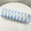 Borsa da viaggio a righe bianche e blu con manico per asciugacapelli e styling - A Righe Bianco Blu