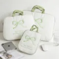 Funda acolchada para portátil con lazo bordado para iPad y Macbook de 11/13/15 pulgadas - 11寸（竖款） / Blanco