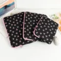 Set of black and pink bow pattern laptop sleeves in three sizes for tablets and computers. - 11" / Black and Pink Bow