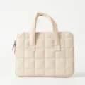 Borsa porta PC beige trapuntata minimalista con manici robusti per tablet da 11-14 pollici - 11" / Avorio