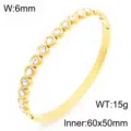 Gouden Titaanstaal Strass Scharnier Armband met Schitterende Kristallen Stenen. - Minimalistische Enkele Pave Strass Stijl