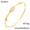 Gouden titanium staal boze oog strass bangle armband, stijlvolle geometrische manchet sieraden. - Ster Boze Oog Samengevoegde Stijl