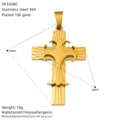 Stainless steel 18k gold plated double layer cross pendant men hip hop jewelry accessory - SP1028G