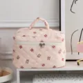 Neceser acolchado rosa con lindo estampado de osos para viaje gran capacidad - Oso Lindo (Juego Acolchado) / L