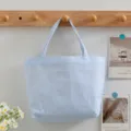 Bolso tote grande de rayas azules y blancas con estilo estético de verano retro - Azul claro