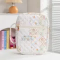 Gesteppte Büchertasche mit Blumenmuster und tragbarem Griff für Gebetbücher Schutz - Handgeführte Buchhülle / Pastorales Frisches Blumenmuster
