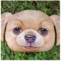 Cojín de peluche con forma de cabeza de cachorro dorado para sofá y coche - Medium-Big Ears