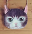 Bolso bandolera lindo con cabeza de gato 3D realista y elegante cadena de metal - Estilo Gato Atigrado (Bolso de Cadena) / Estilo de Gato 3