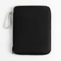 Sleek black waterproof PU 11-inch tablet sleeve with convenient carrying strap - Black / 11"