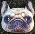 Cojín de peluche realista con forma de cabeza de pug impreso en 3D para el sofá - Medium-Shar Pei Dog