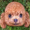Cojín de peluche realista con forma de cabeza de caniche marrón impreso en 3D para sofá - Medium-Teddy