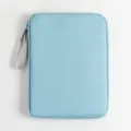 Light blue minimalist PU waterproof 11-inch tablet storage sleeve bag with hand strap - Sky Blue