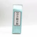 Vorderansicht des kreativen Milchkarton-Federmäppchens mit hellblauem Karomuster und Text - Sister (Mint Green)