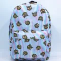 Elegante mochila escolar tie-dye con un lindo estampado 3D de emoji de mono para - Mono Lindo