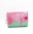 Neceser de fresa impermeable rosa y verde con el texto impreso In The Summer Day - Rosa y Verde