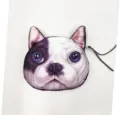 Cute French Bulldog shaped coin purse with realistic 3D dog face print and zipper - New French Bulldog