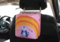 Sac de rangement suspendu pour appui-tête de voiture avec pingouin rose mignon - Manchot