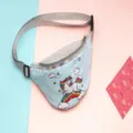 Riñonera de lentejuelas azules con unicornio y arcoíris infantil - Unicornio Base Azul