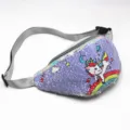 Riñonera morada brillante con lentejuelas para niñas con un unicornio y arcoíris - Unicornio Púrpura