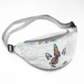 Riñonera mágica de lentejuelas de unicornio blanco para niñas con correa plateada ajustable - Unicornio Genial