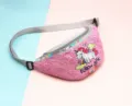 Riñonera de lentejuelas rosa con unicornio para niñas con correa de plata brillante - Unicornio Rosa