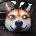 Divertido cojín de peluche cabeza de Doge 3D Shiba Inu para decoración de coche - Cojín Calientamanos / Shiba Inu Feliz