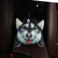 Funda de felpa creativa para caja de pañuelos de husky para reposabrazos central de coche - Alaskan No. 1