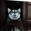Caja de pañuelos creativa de peluche husky 3D para reposabrazos de coche - Alaskan No. 2