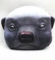 Divertido cojín de peluche 3D con cara de tejón de la miel para decoración hogar - Tejón Melero