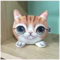 Adorno de peluche con cara de gato realista para decoración de interiores de coche - Estilo Cabeza de Gato Amarillo / Tamaño: 12x12x10cm