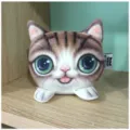 Muñeco de peluche realista con cabeza de gato para decoración de coche y ambientador carbón - Estilo Cabeza de Gato Marrón / Tamaño: 12x12x10cm