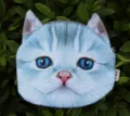 Realistische blaue Katze Gesicht förmige kleine Umhängetasche für Schüler und Mädchen - Blauäugige Weiße Katze (猫10)