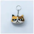 Llavero creativo de peluche con cabeza de gato tricolor y gafas de sol en 3D - Gato con Gafas