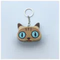 Llavero creativo de cabeza de gato de peluche impreso en 3D con diseño de siamés - Estilo Siamés